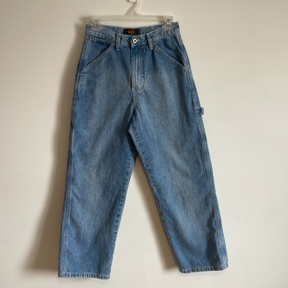 90s Carpenter Jeans 7/8 Blue Straight Route66 Y2K Skate Loose Grunge Alt Norm - Picture 3 of 13
